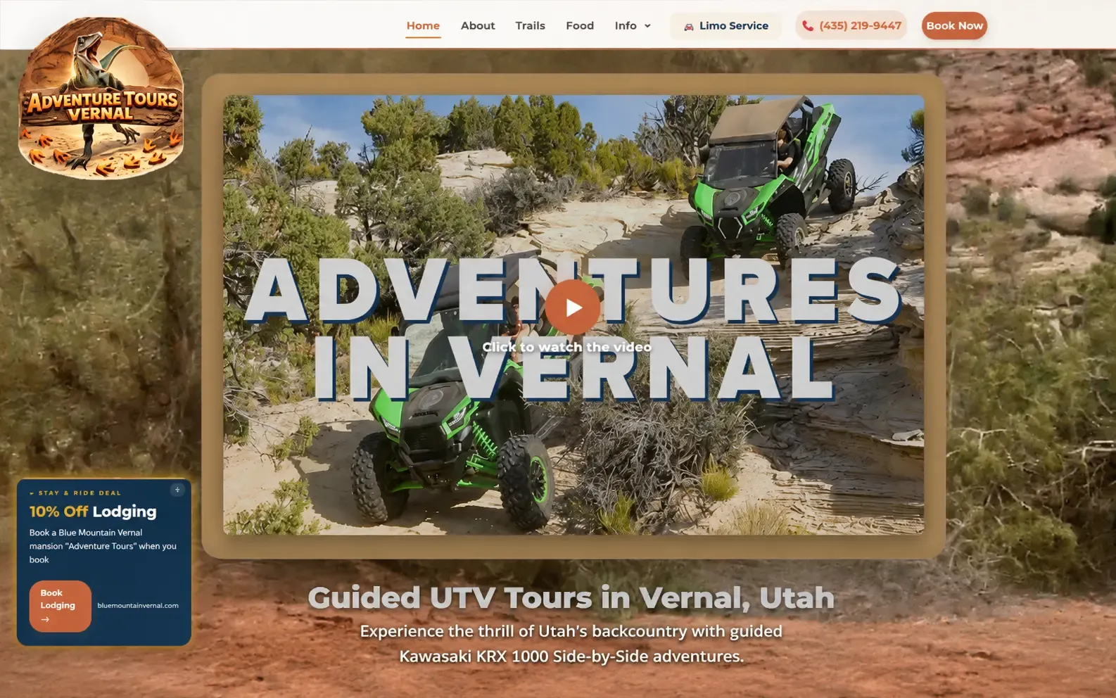 Adventure Tours Vernal — Attività locale sito web di Cozelos Data