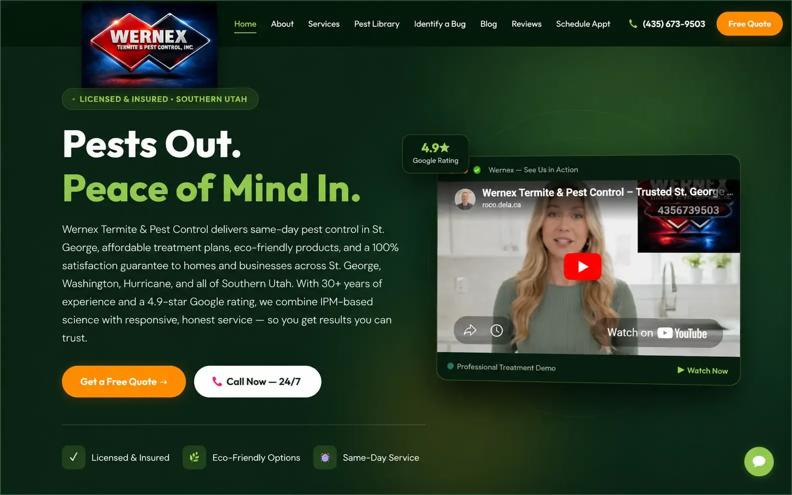 Wernex Pest Control — Disinfestazione sito web di Cozelos Data
